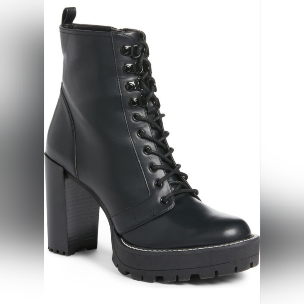 BP. x Claudia Sulewski Evie Lace Up Bootie 10M black New